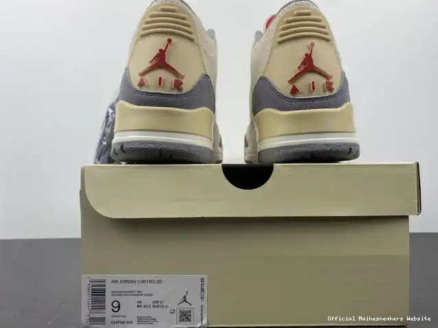 Official Maikesneakers Muslin 3 Air Jordan Retro DH7139-100 0419